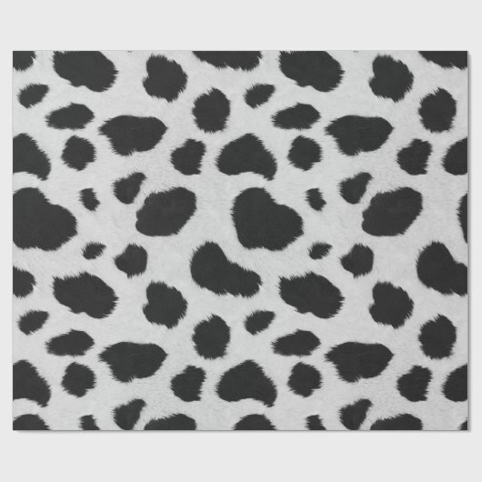 Zwarte en witte koe bont cadeaupapier (Vlak)