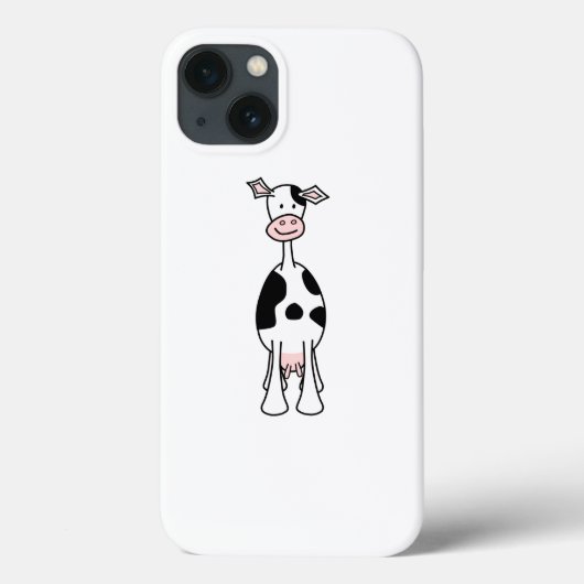 Zwarte en witte Koe Cartoon. Voorkant. Case-Mate iPhone Case (Achterkant)