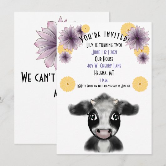 Zwarte en Witte Koe Dag  Kaart (Voorkant / Achterkant)