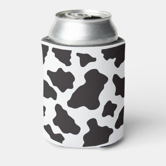 Zwarte en witte Koe Huid Koelbox Sleeve Blikjeskoeler (Blikje Achterkant)