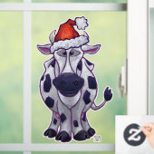 Zwarte en witte Koe kersttouwtjes Raamsticker (Huis)