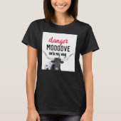 zwarte en witte koe met een grappige longhorn - hu t-shirt (Voorkant)