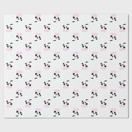 Zwarte en Witte Koe of Rundergezicht Cadeaupapier (Vlak)