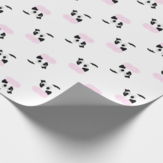 Zwarte en Witte Koe of Rundergezicht Cadeaupapier (Hoek)