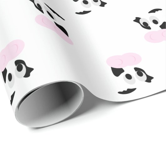 Zwarte en Witte Koe of Rundergezicht Cadeaupapier (Rol Hoek)