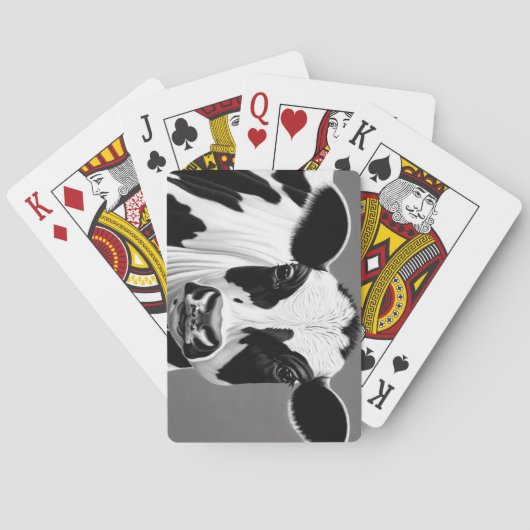 Zwarte en witte Koe Pokerkaarten (Achterkant)