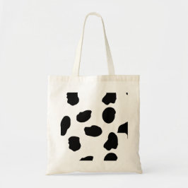 Zwarte en witte Koe Print Canvas tas