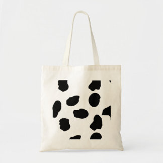 Zwarte en witte Koe Print Canvas tas