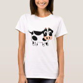 Zwarte en witte koe t-shirt (Voorkant)