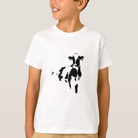 zwarte en witte koe t-shirt (Voorkant)