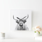 Zwarte en witte koe vierkante klok (Huis)