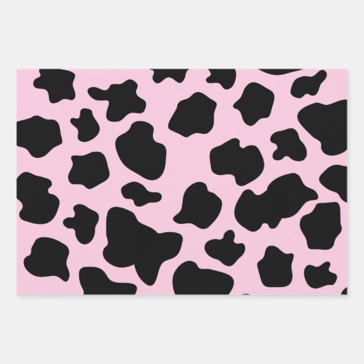 Zwarte en witte koe vlekken Papierbladen overvulle Inpakpapier Vel (Voorkant 2)