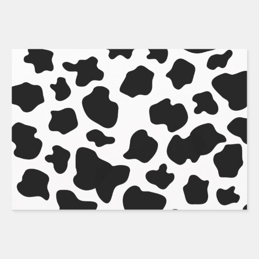 Zwarte en witte koe vlekken Papierbladen overvulle Inpakpapier Vel (Voorkant)