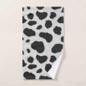 Zwarte en witte koe vlekken patroonpeltextuur bad handdoek (Handdoek)