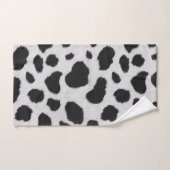 Zwarte en witte koe vlekken patroonpeltextuur bad handdoek (Handdoek)