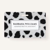 Zwarte en witte koe vlekken patroonpeltextuur badge (Voorkant)