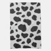 Zwarte en witte koe vlekken patroonpeltextuur theedoek (Verticaal)
