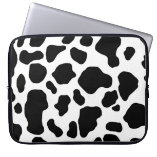 Zwarte en witte koeienbeschermhoes voor laptop laptop sleeve