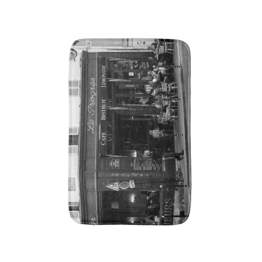 Zwarte en witte koffie in Montmartre, Parijs Badmat (Voorkant Verticaal)