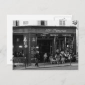 Zwarte en witte koffie in Montmartre, Parijs Briefkaart (Voorkant / Achterkant)