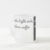 Zwarte en witte koffie matglas koffiemok (Voorkant links)