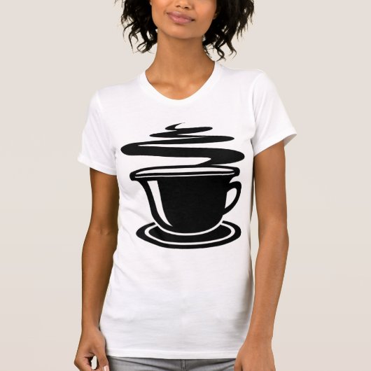 ZWARTE EN WITTE KOFFIE T SHIRT (Voorkant)