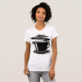 ZWARTE EN WITTE KOFFIE T SHIRT (Voorkant volledig)