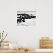 Zwarte en witte koffiebonen, 16x20 verspreid poster (Keuken)