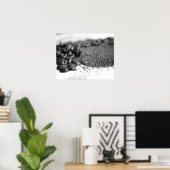 Zwarte en witte koffiebonen en koffiegronden 16x20 poster (Thuiskantoor)