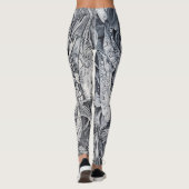 Zwarte en witte koi vis leggings (Achterkant)