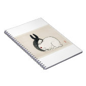 Zwarte en witte konijnen van Kono Bairei Notitieboek (Rechterzijde)