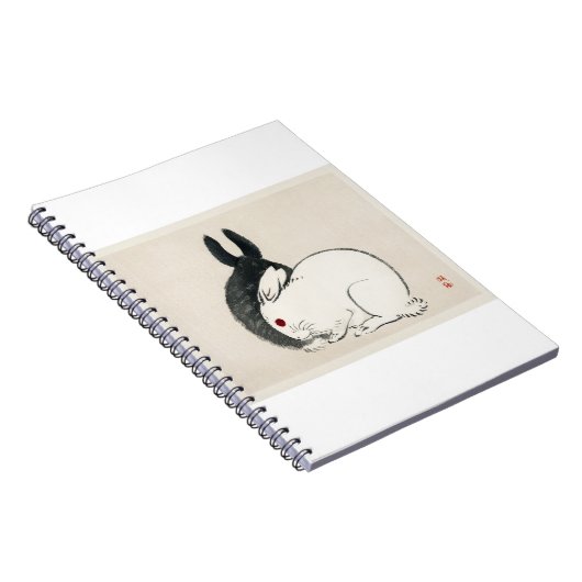Zwarte en witte konijnen van Kono Bairei Notitieboek (Rechterzijde)