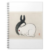 Zwarte en witte konijnen van Kono Bairei Notitieboek (Voorkant)