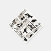 zwarte en witte koningsdieren servetten (Hoek)