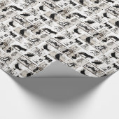  zwarte en witte koninklijke dieren cadeaupapier (Hoek)