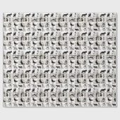  zwarte en witte koninklijke dieren cadeaupapier (Vlak)