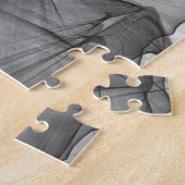 Zwarte en witte koolstof Grijze rook Abstract Legpuzzel (Zijkant)