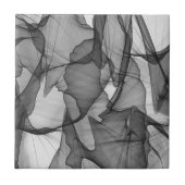 Zwarte en witte koolstof Grijze rook Abstract Tegeltje (Voorkant)