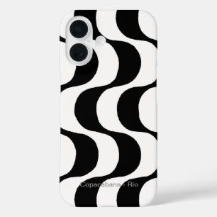 zwarte en witte kopacabaan, RJ iPhone 16 Hoesje