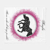 Zwarte en witte kosmische paarden fleece deken (Voorkant (Horizontaal))