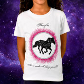 Zwarte en witte kosmische paarden T-Shirt
