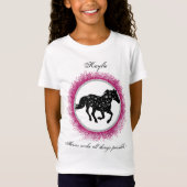 Zwarte en witte kosmische paarden T-Shirt (Voorkant)