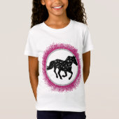 Zwarte en witte kosmische paarden T-Shirt (Voorkant)