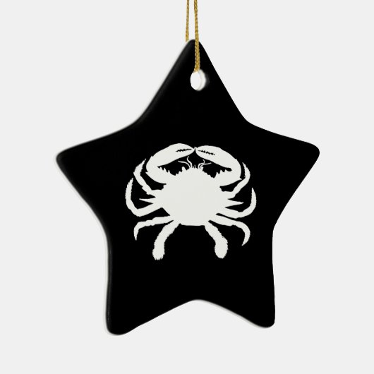 Zwarte en witte krab keramisch ornament (Rechts)