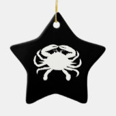 Zwarte en witte krab keramisch ornament (Voorkant)