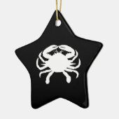 Zwarte en witte krab keramisch ornament (Links)