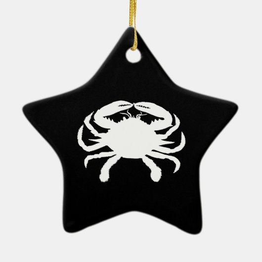 Zwarte en witte krab keramisch ornament (Achterkant)