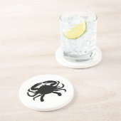 Zwarte en witte krab zandsteen onderzetter (Zijkant)