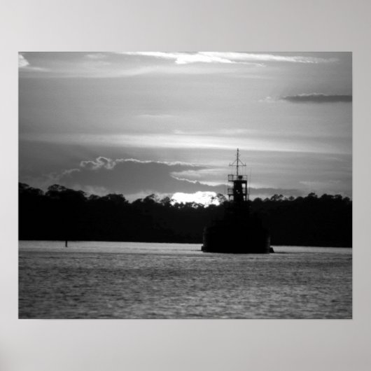 Zwarte en witte krabboat in de Sunset 16x20 Poster (Voorkant)