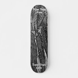 zwarte en witte krommen modern abstract bladontwer persoonlijk skateboard